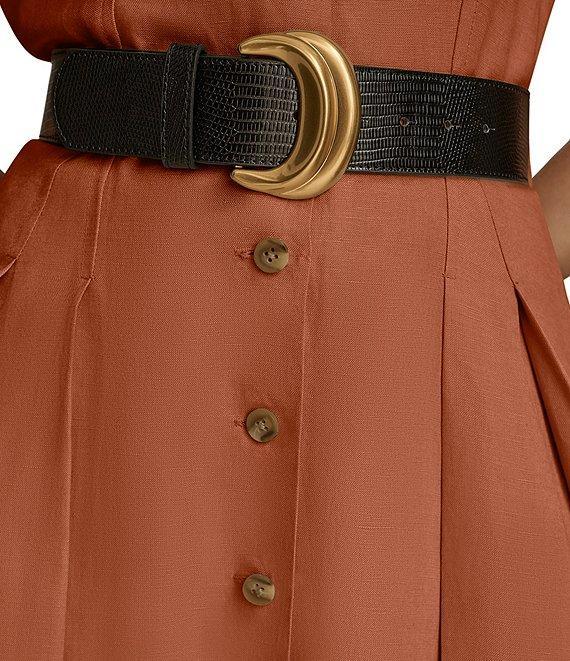 Donna Karan Short Sleeve Button Front Midi Belted Shirt Dress Product Image