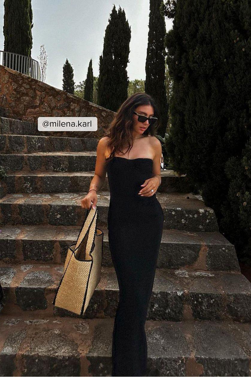 Front Twist Maxi Tube Dress Product Image