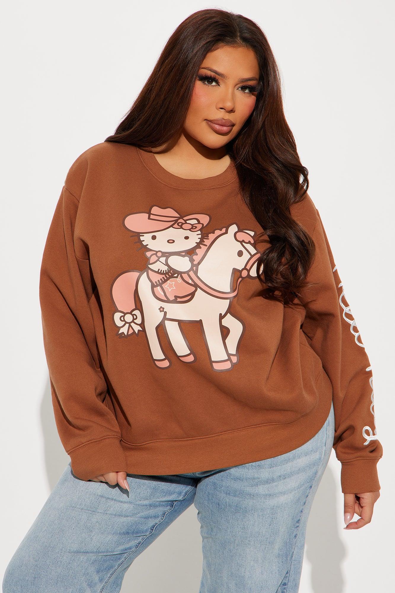 Hello Kitty Desert Rider Oversized Sweatshirt - Brown Product Image