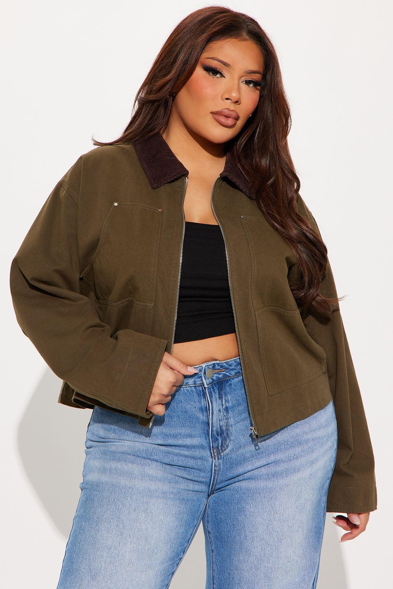 Joelle Barn Jacket - Olive Product Image