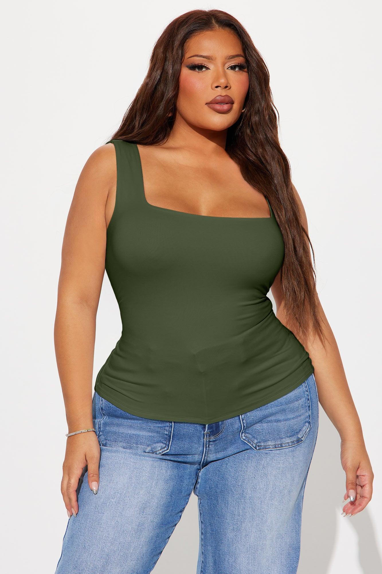 Thalia Tank Top - Olive Product Image