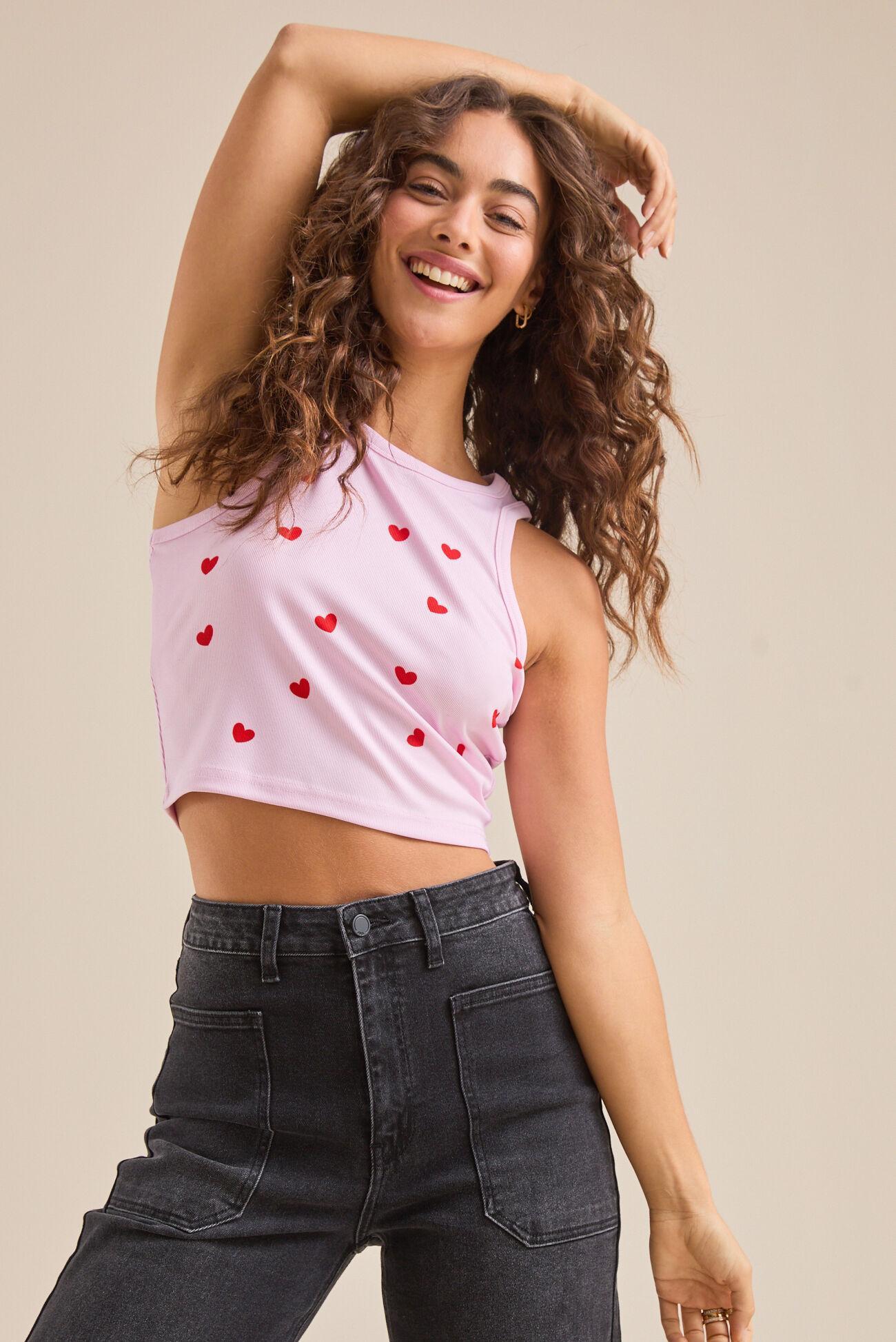 Jenn Hearts Cropped Tank Product Image