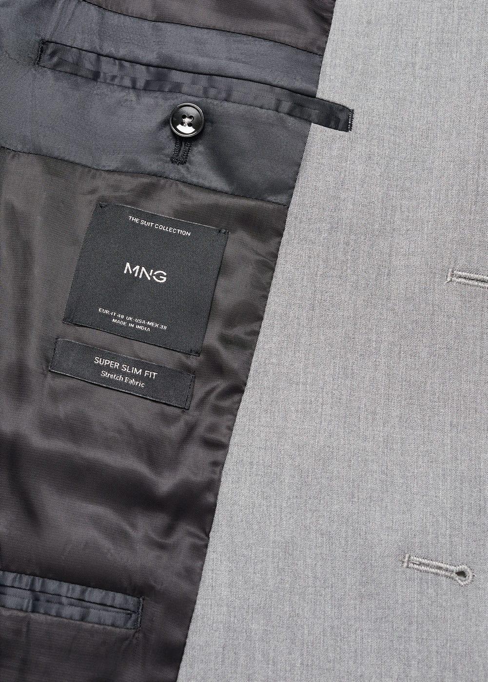 Mango Mens Super Slim-Fit Stretch Fabric Suit Blazer Product Image