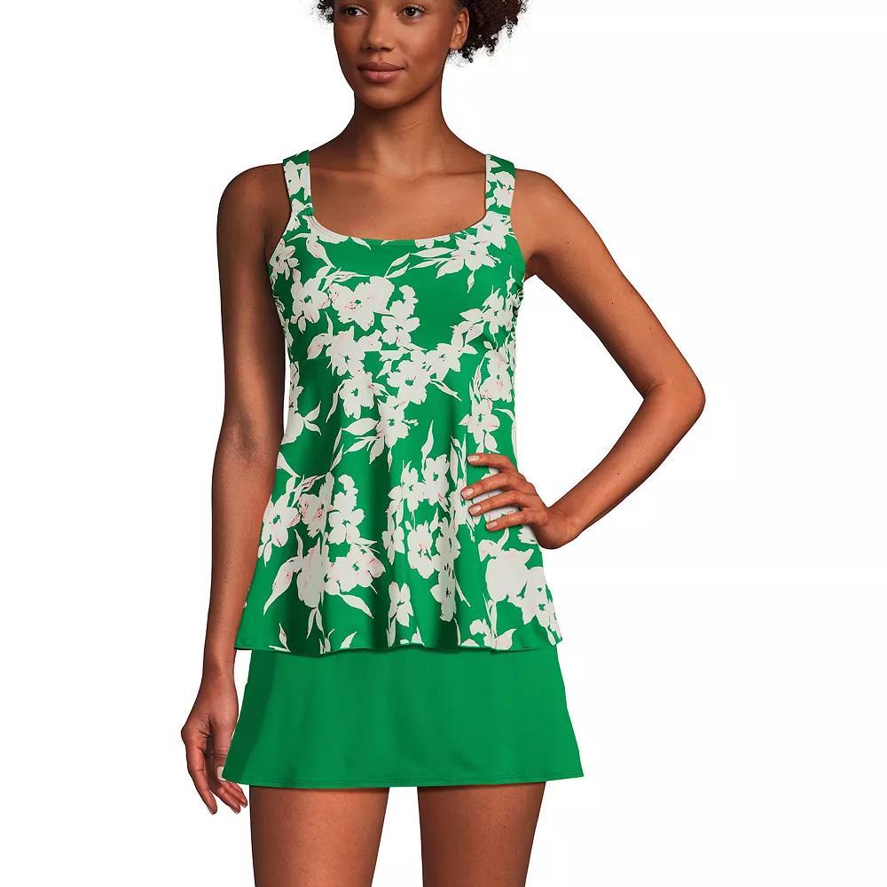 Women's Lands' End Flutter Empire UPF 50 Tankini Swimsuit Top, Size: XS, Blue Ditsy Floral Product Image