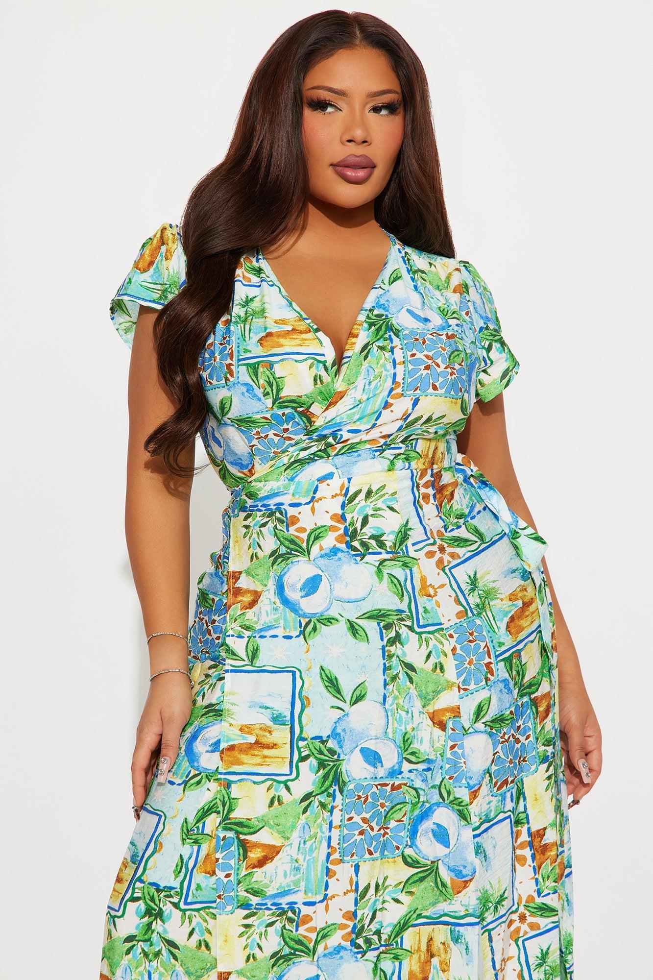 Mariella Wrap Maxi Dress - Blue/combo Product Image
