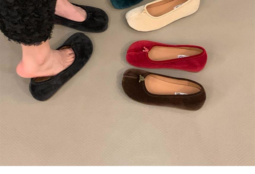 Plain Velvet Flats Product Image