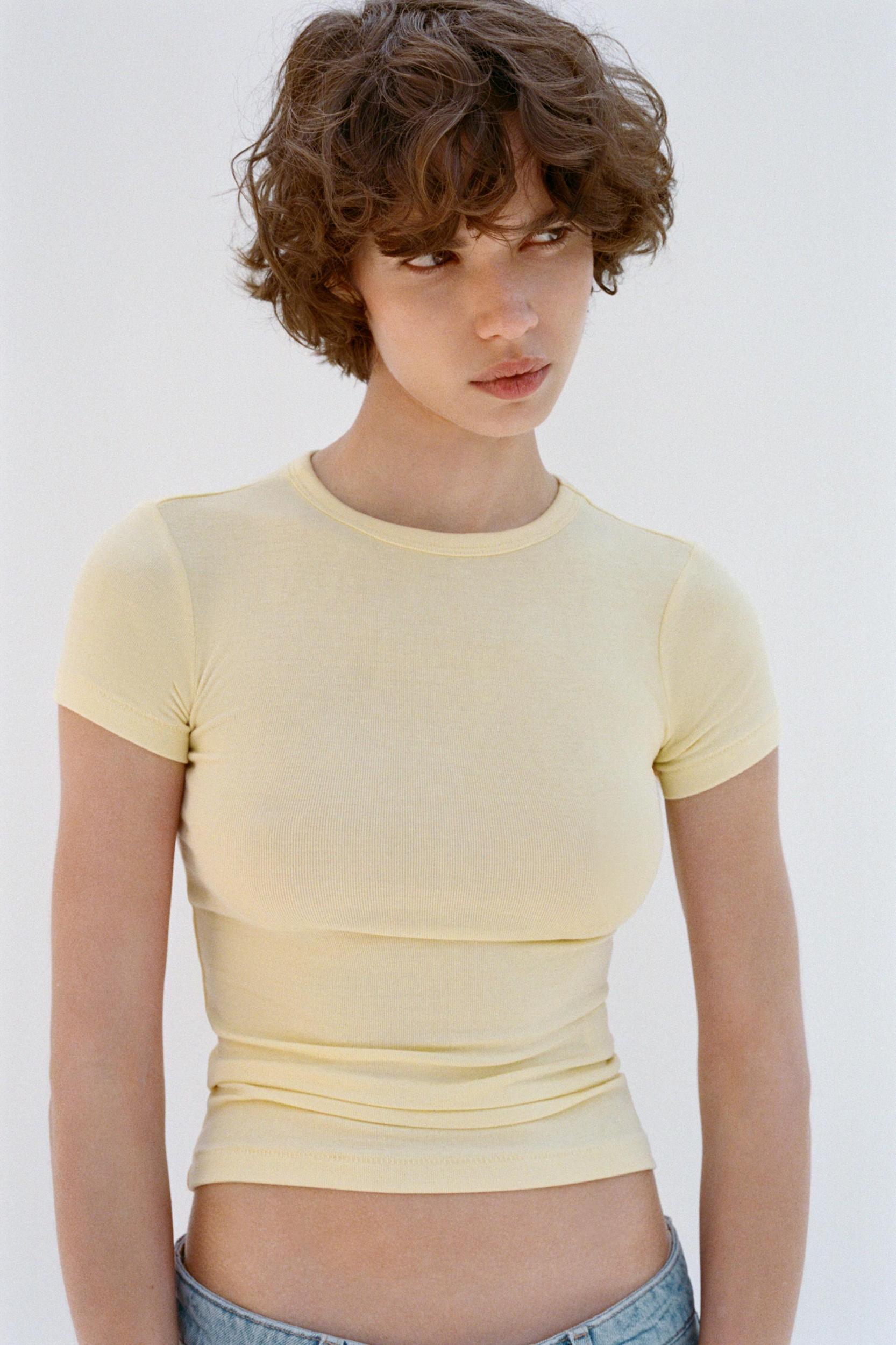 SHORT SLEEVE VISCOSE T-SHIRT Product Image