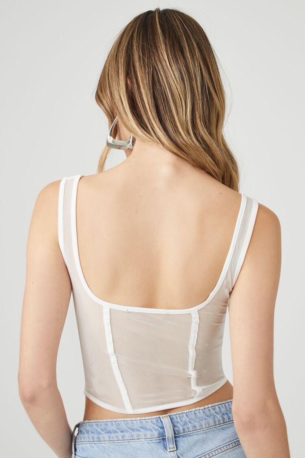 Sheer Mesh Bustier Cropped Tank Top | Forever 21 Product Image