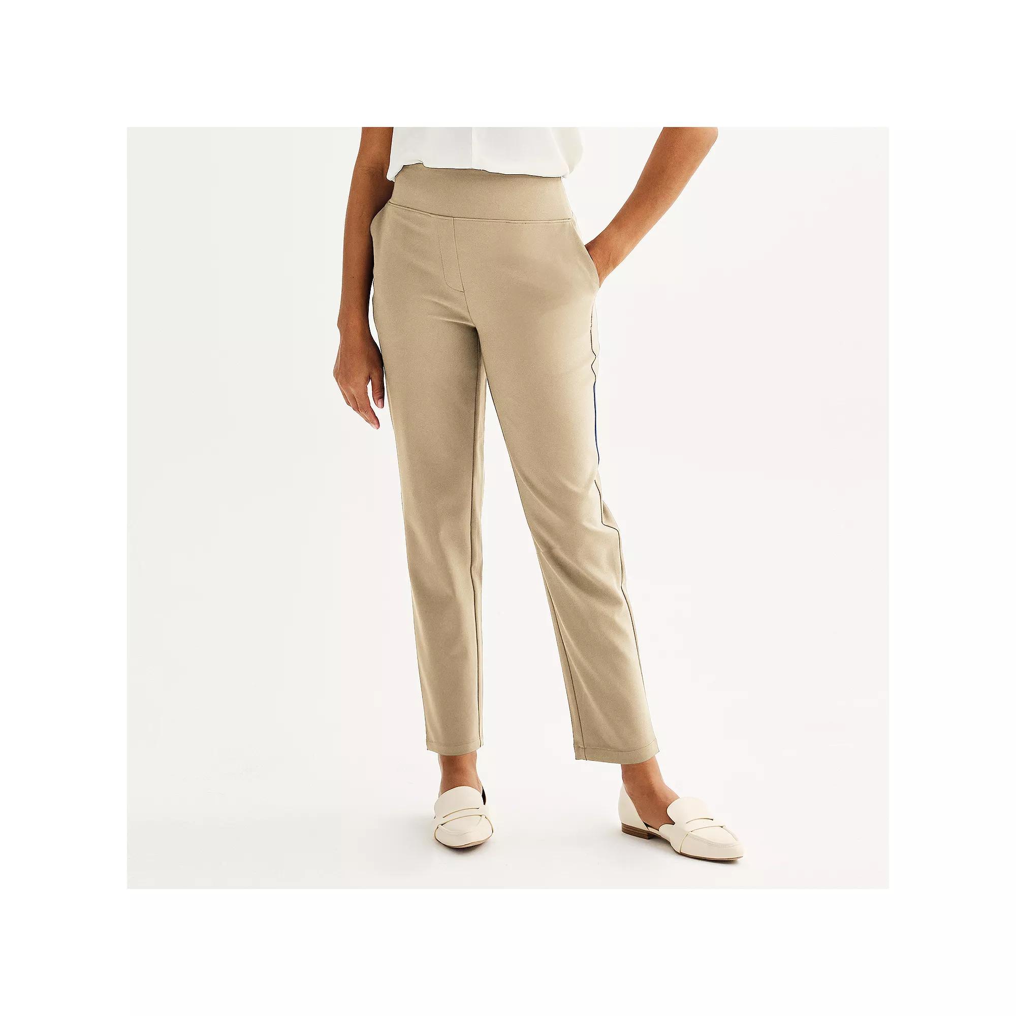 Petite Nine West Pull-On Ankle Pants, Women's, Size: Large Petite, Practical Beige Product Image