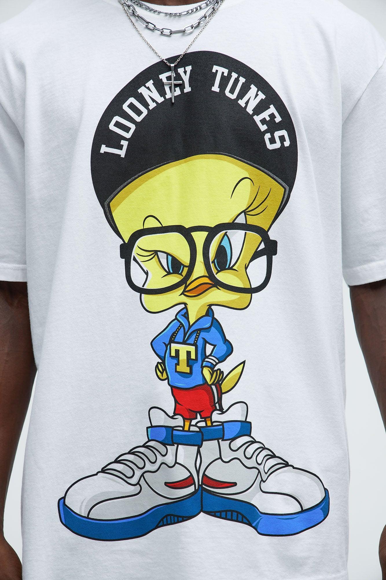 Looney Tunes Tweety Bird Oversized Short Sleeve Tee - White Product Image