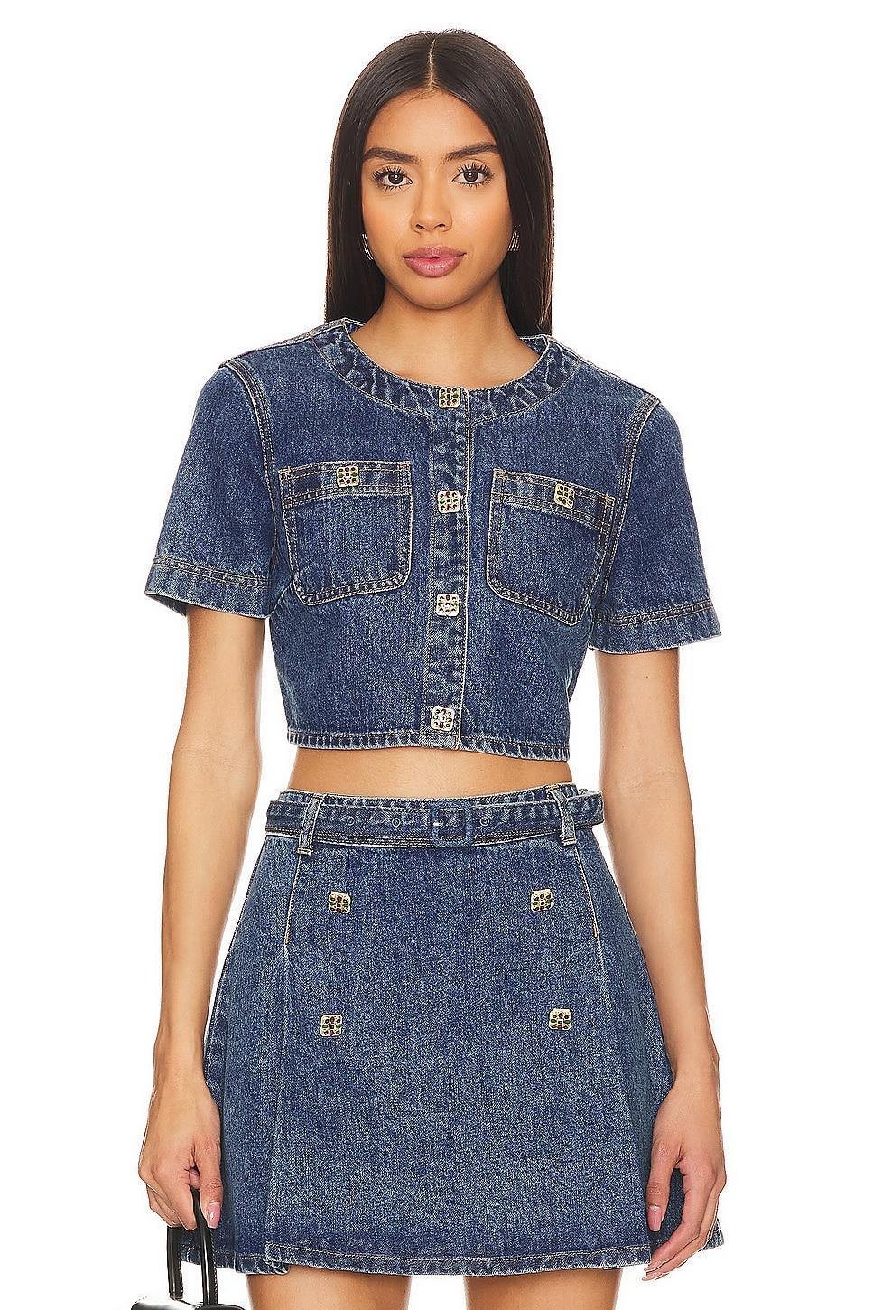 Denim Crop Top self-portrait Product Image