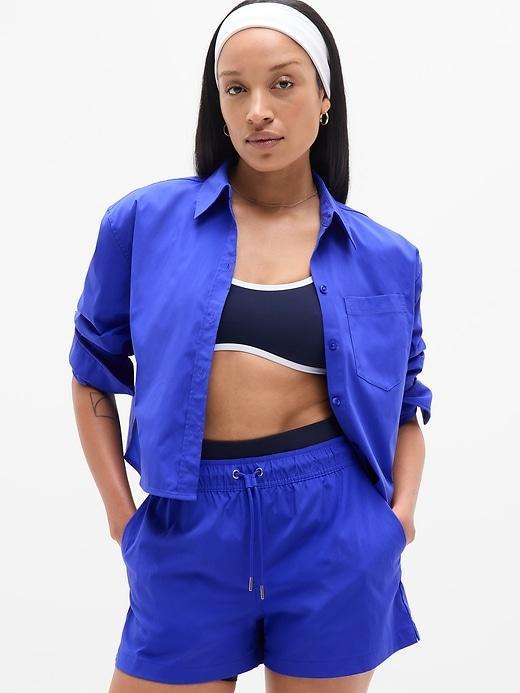 Midday Cropped Poplin Shirt Product Image