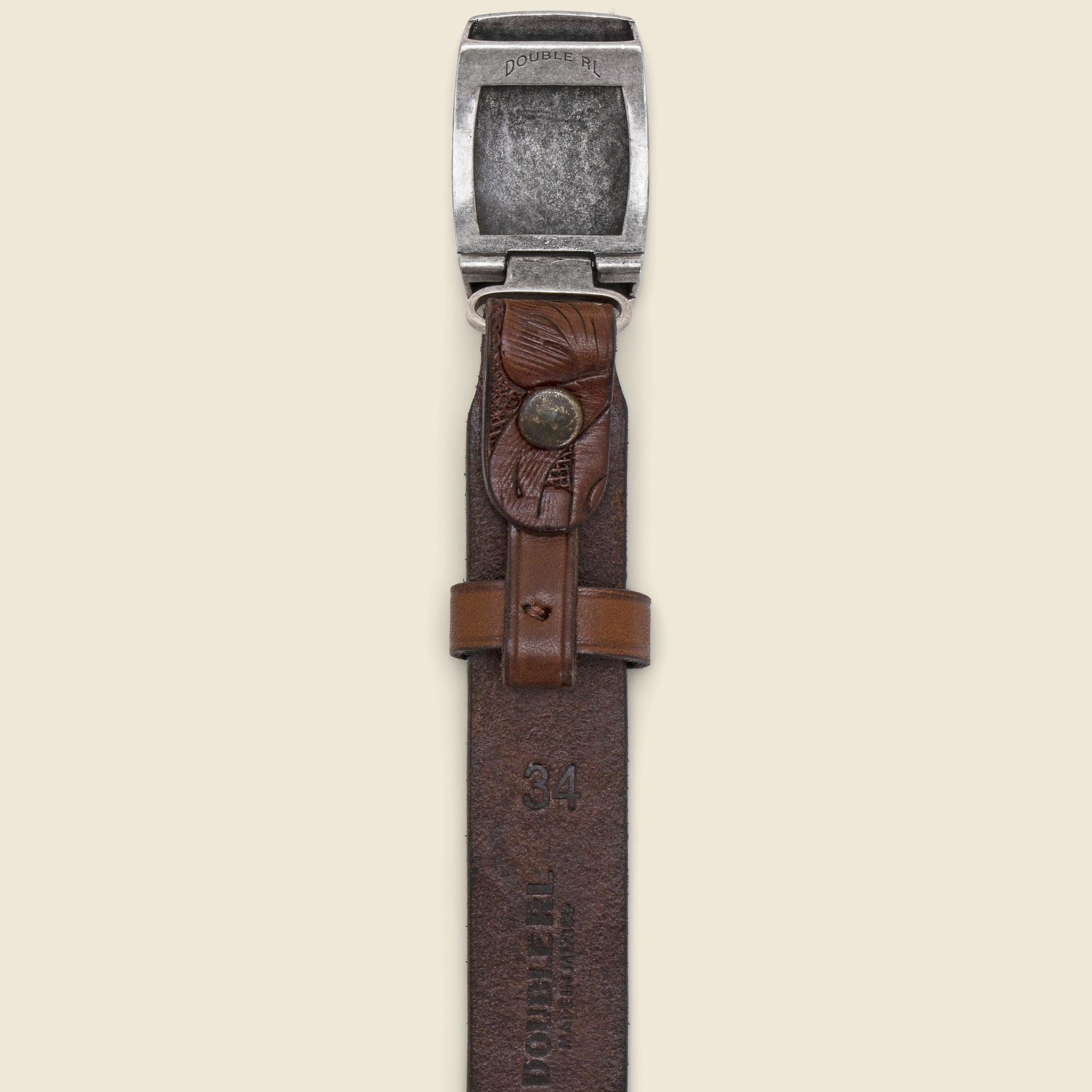 Coleman Tooled Leather Belt - Brown Product Image