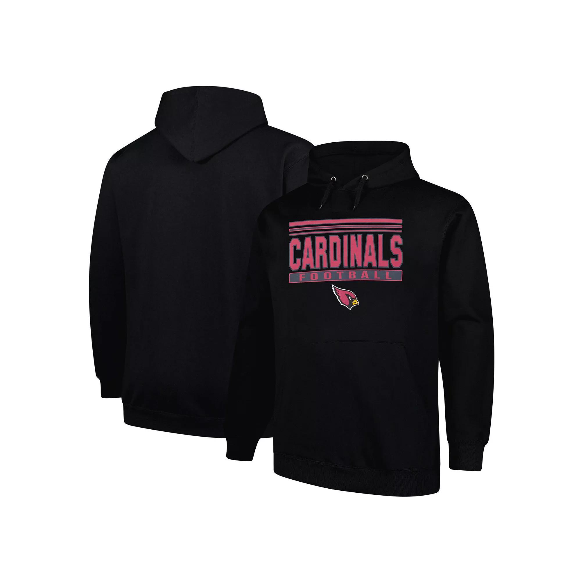 Men's Fanatics Black Arizona Cardinals Big & Tall Pop Pullover Hoodie, Size: 4XLT Product Image