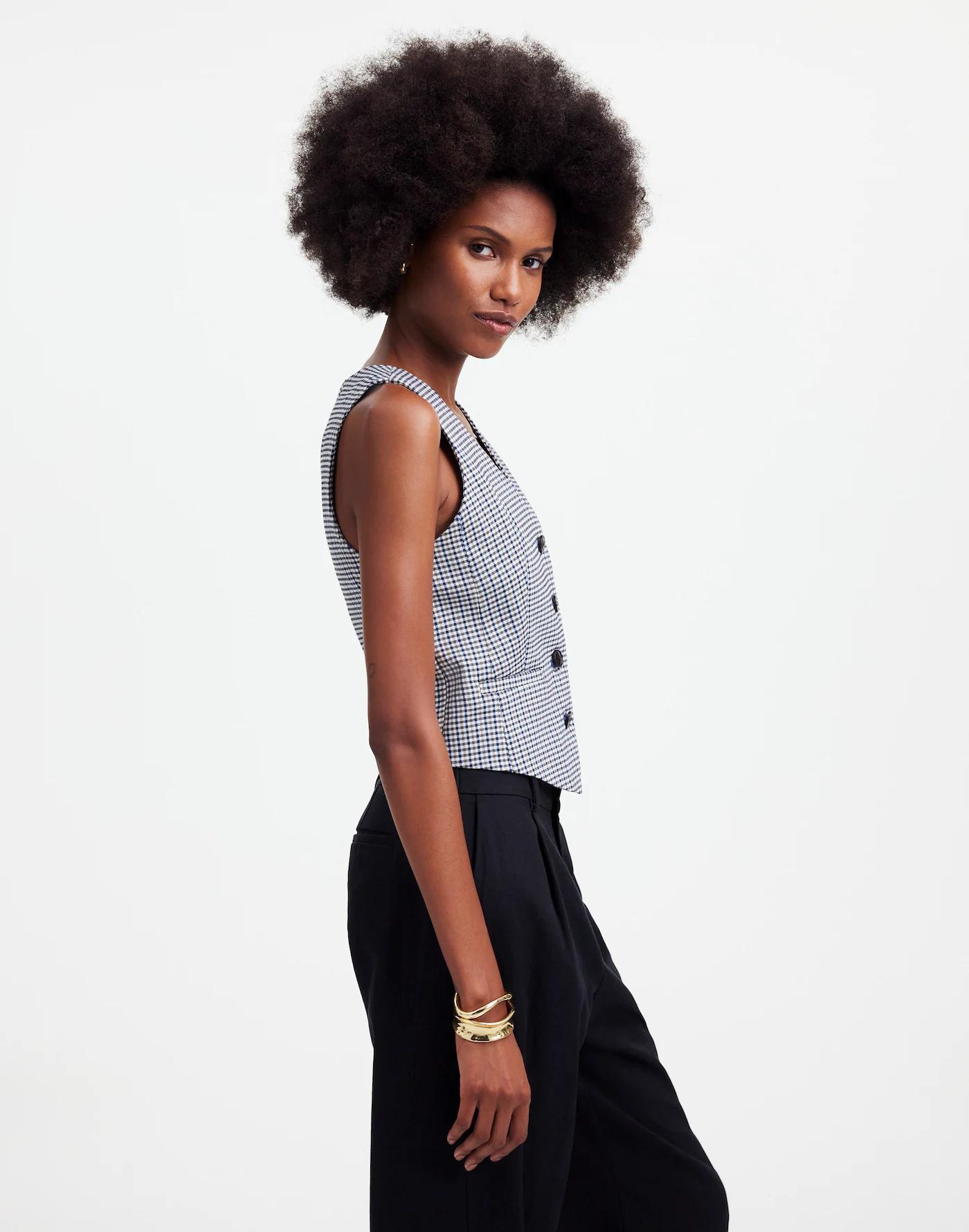 Waisted Vest in Yarn-Dye Product Image