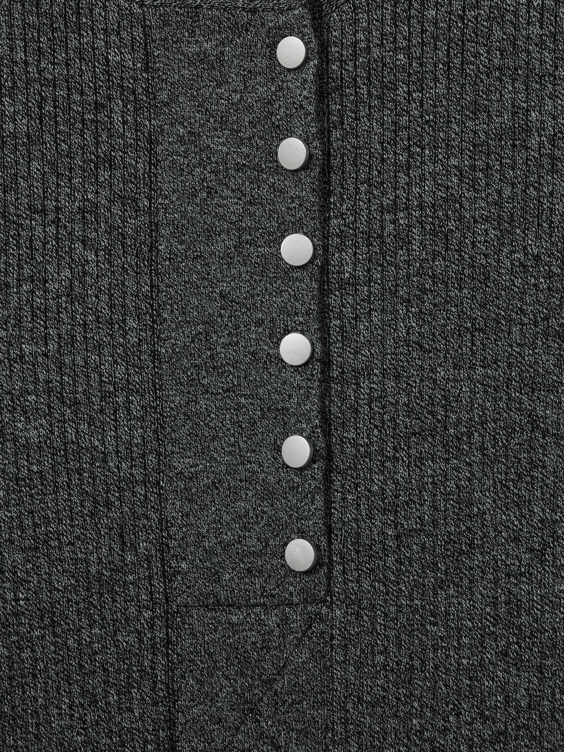 Sandy Grey Ribbed Wool Blend Midi Dress Product Image