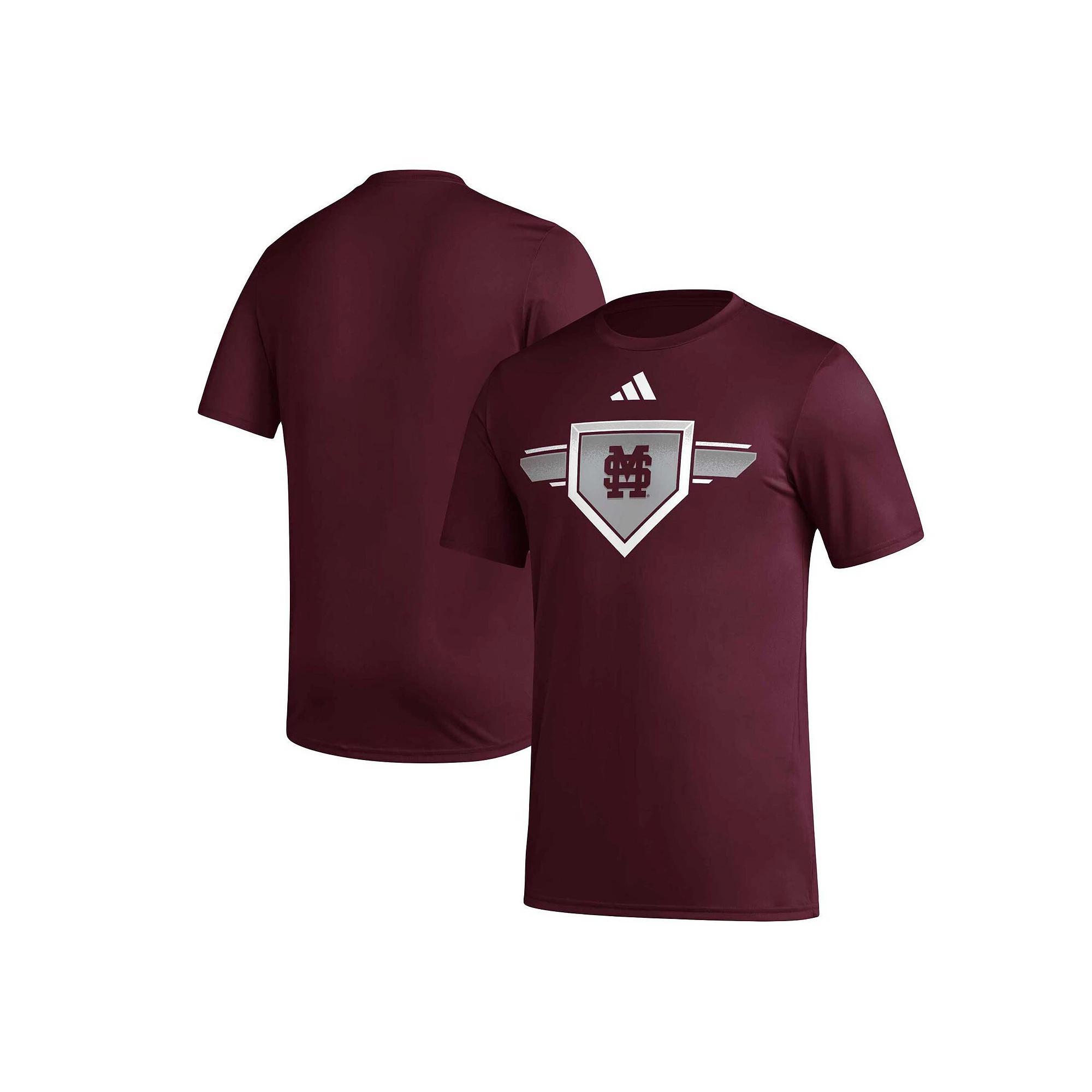 Men's adidas  Maroon Mississippi State Bulldogs Exit Velocity Baseball Pregame AEROREADY T-Shirt, Size: XL, Mst Red Product Image