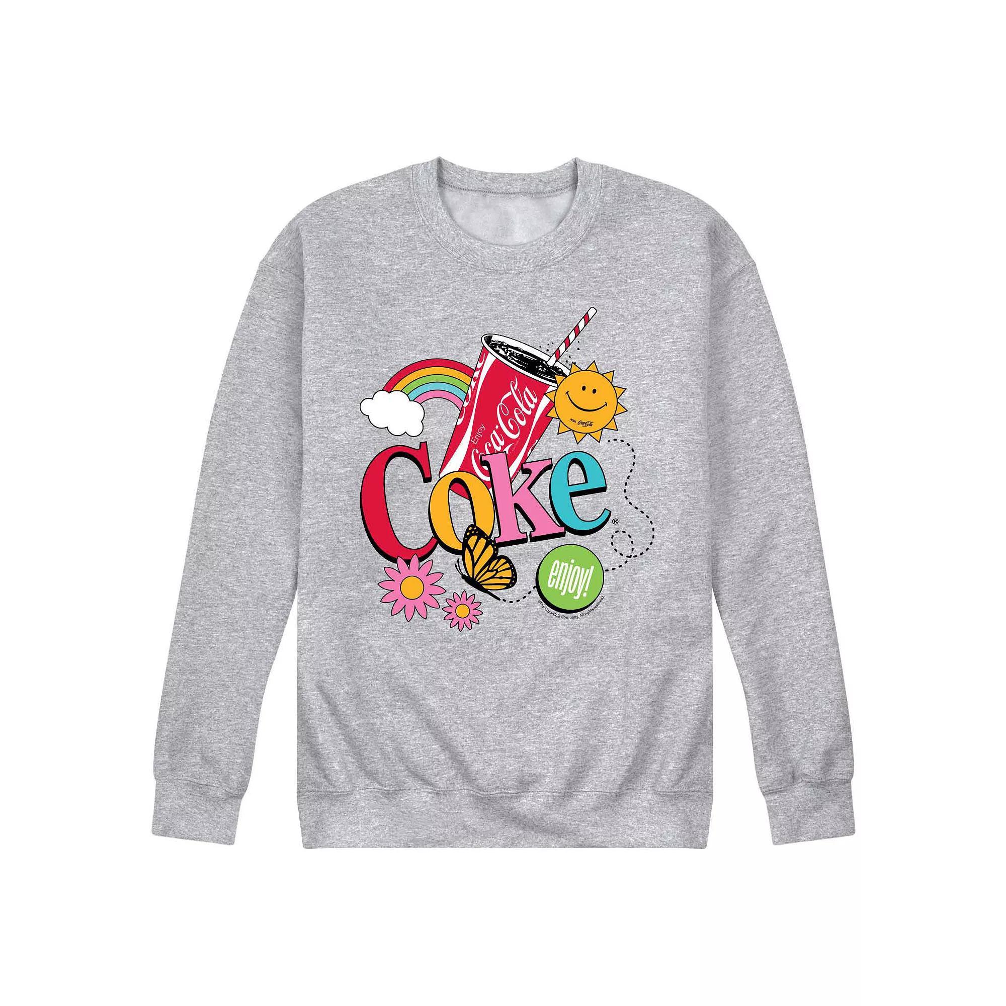 Mens Coke Colorful Collage Fleece Sweatshirt Product Image