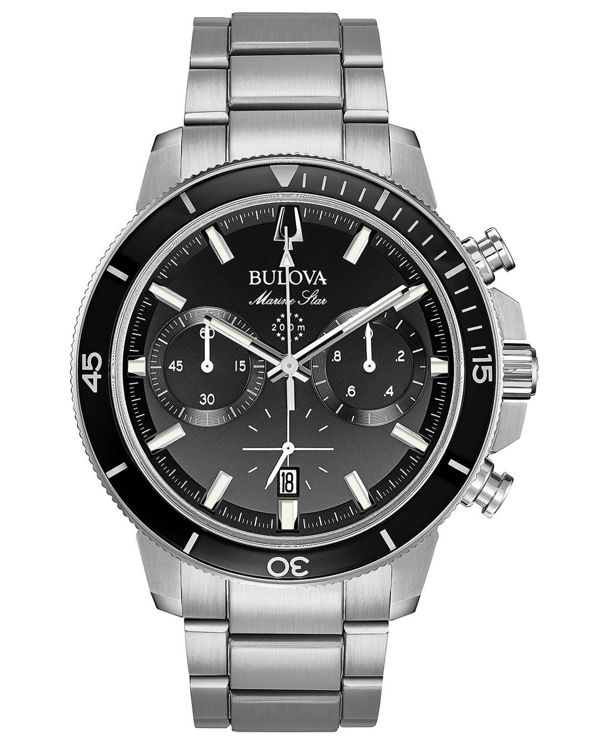 Bulova Mens Marine Star Stainless Steel Chronograph Watch - 96B272 Silver Tone Product Image