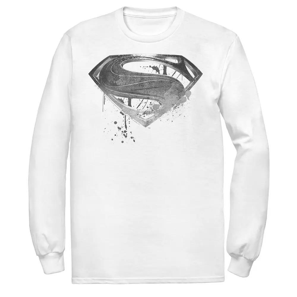 Men's DC Comics Superman Monochrome Logo Tee, Size: Small, White Product Image