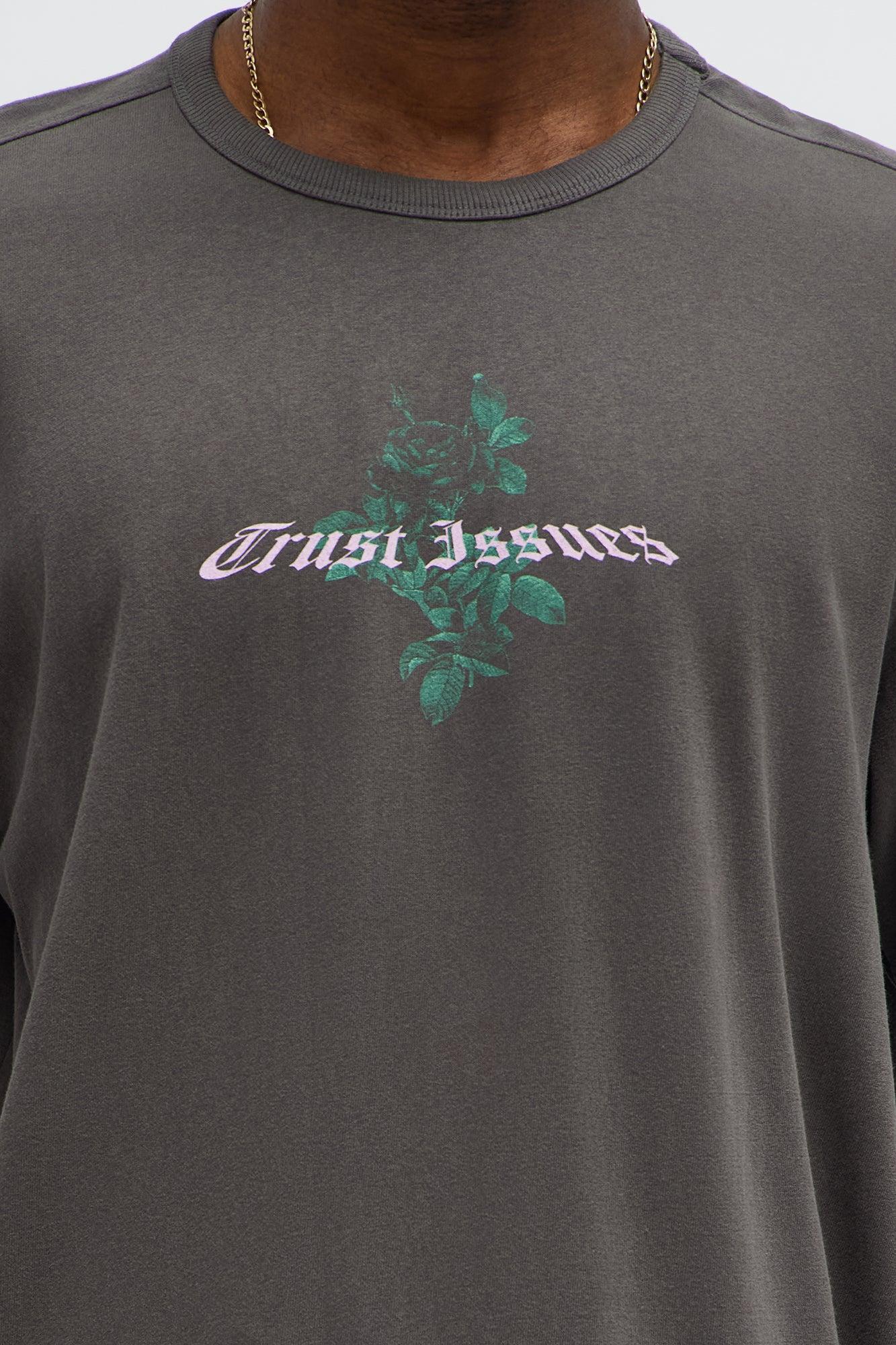 Trust Issues Oversized Short Sleeve Tee - Dark Grey Male Product Image