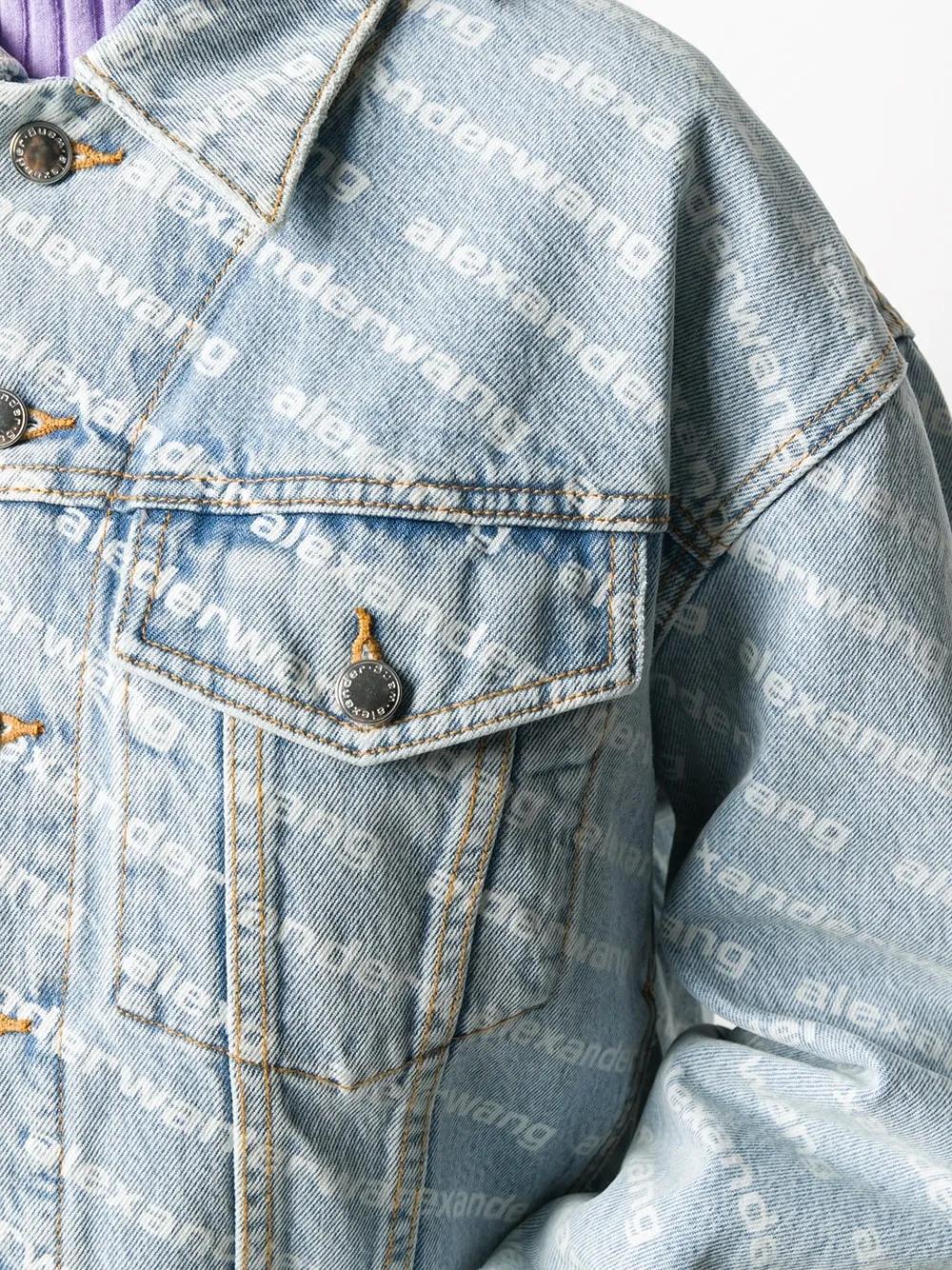 Falling Back logo-print denim jacket Product Image