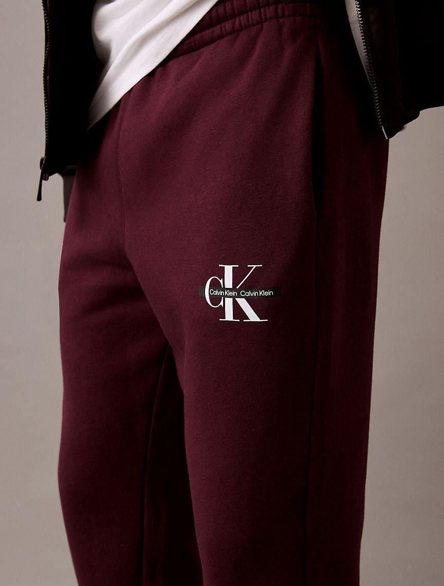 Calvin Klein Mens Archive Logo Fleece Jogger - Red - XS Product Image