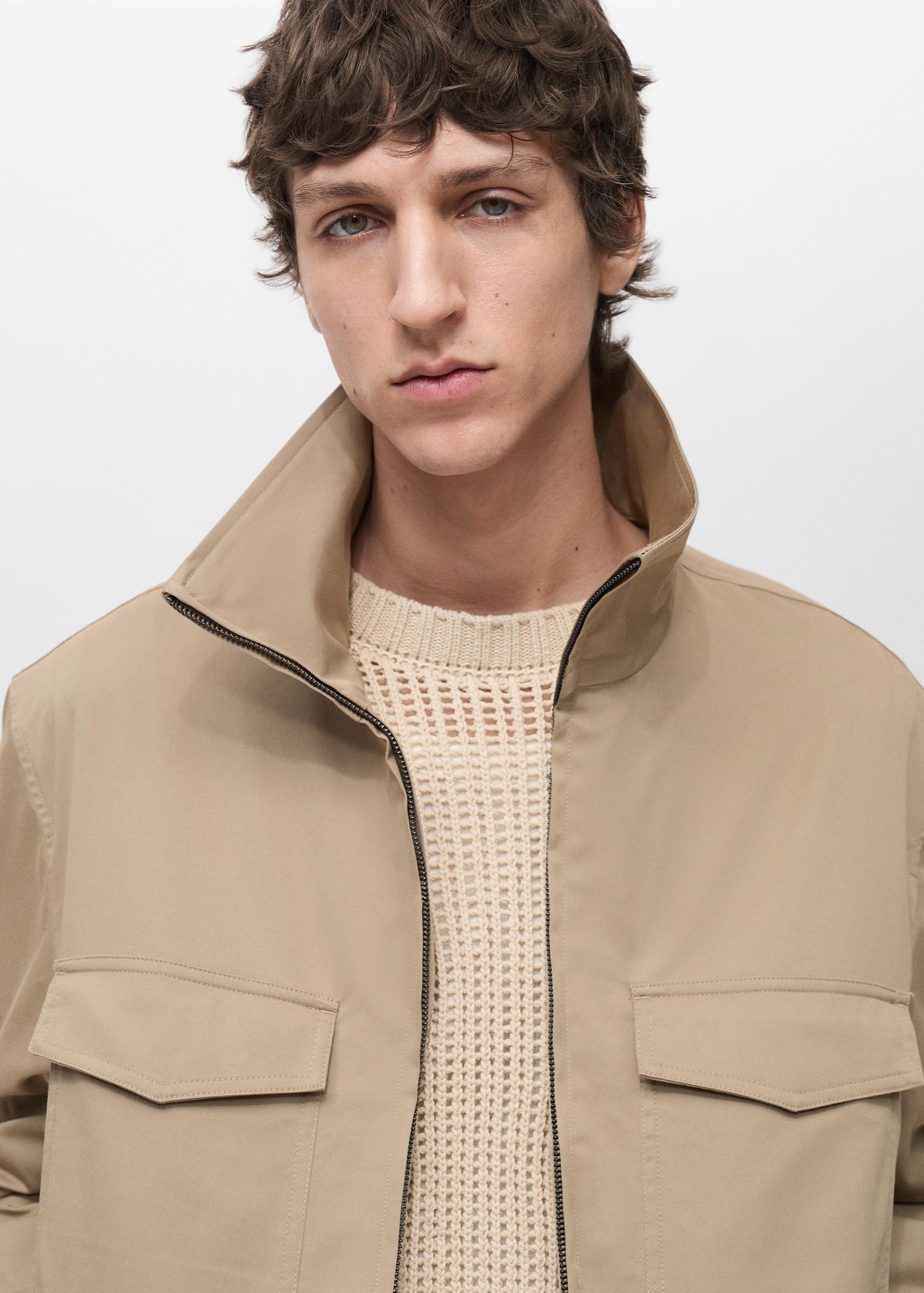 Relaxed-fit cotton jacket - Men | MANGO USA Product Image