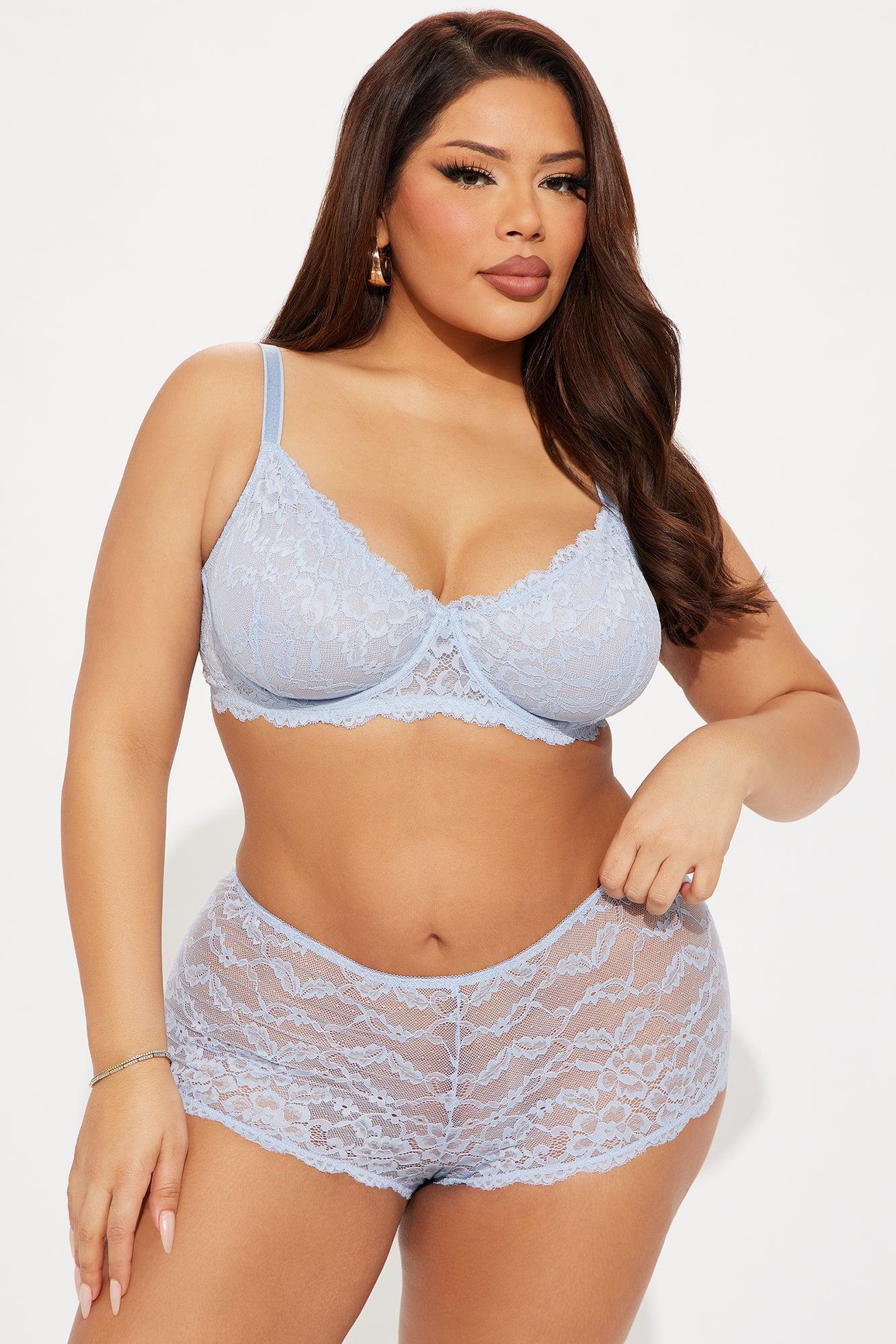Nova Lace Cheeky Panty - Light Blue Product Image