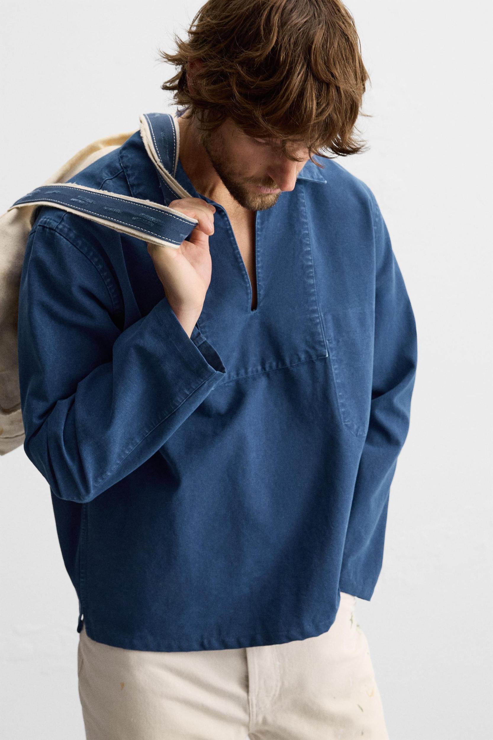 WASHED SMOCK OVERSHIRT Product Image