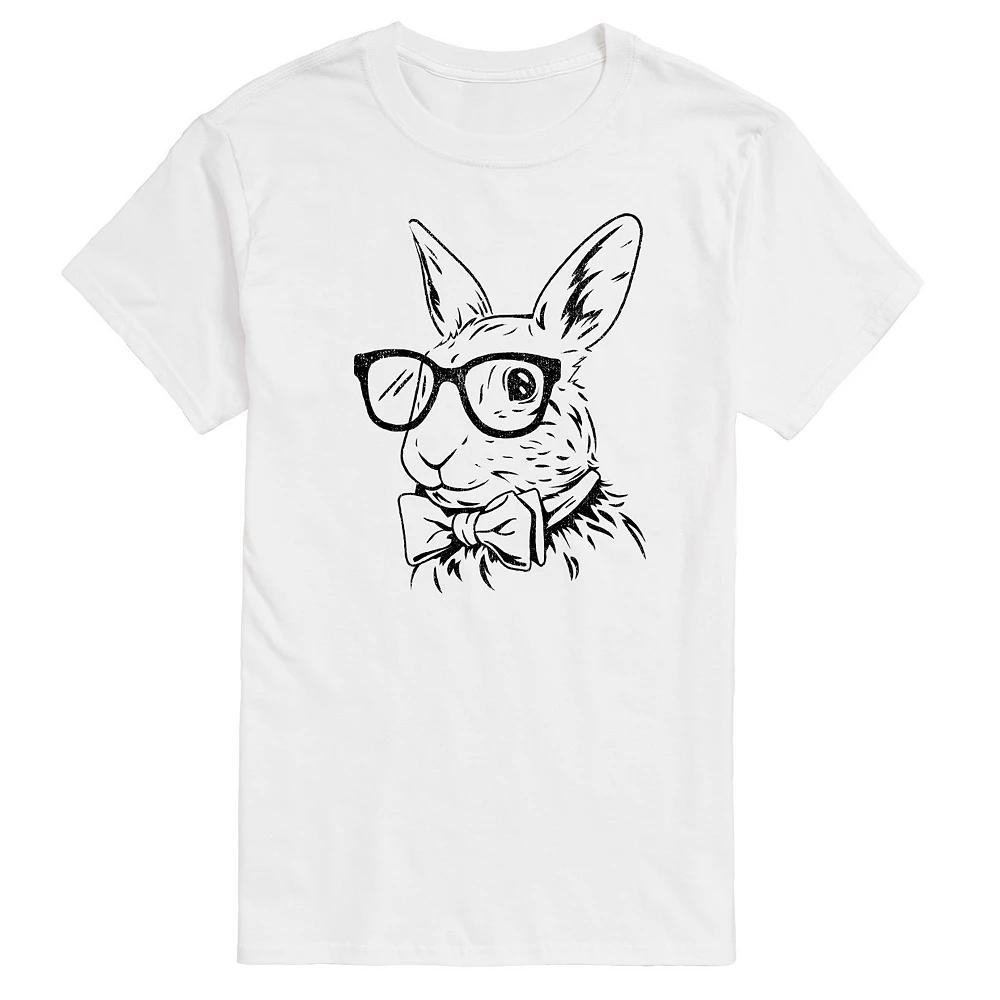 Men's Bunny Bow Tie Graphic Tee, Size: Medium, Grey Gray Product Image