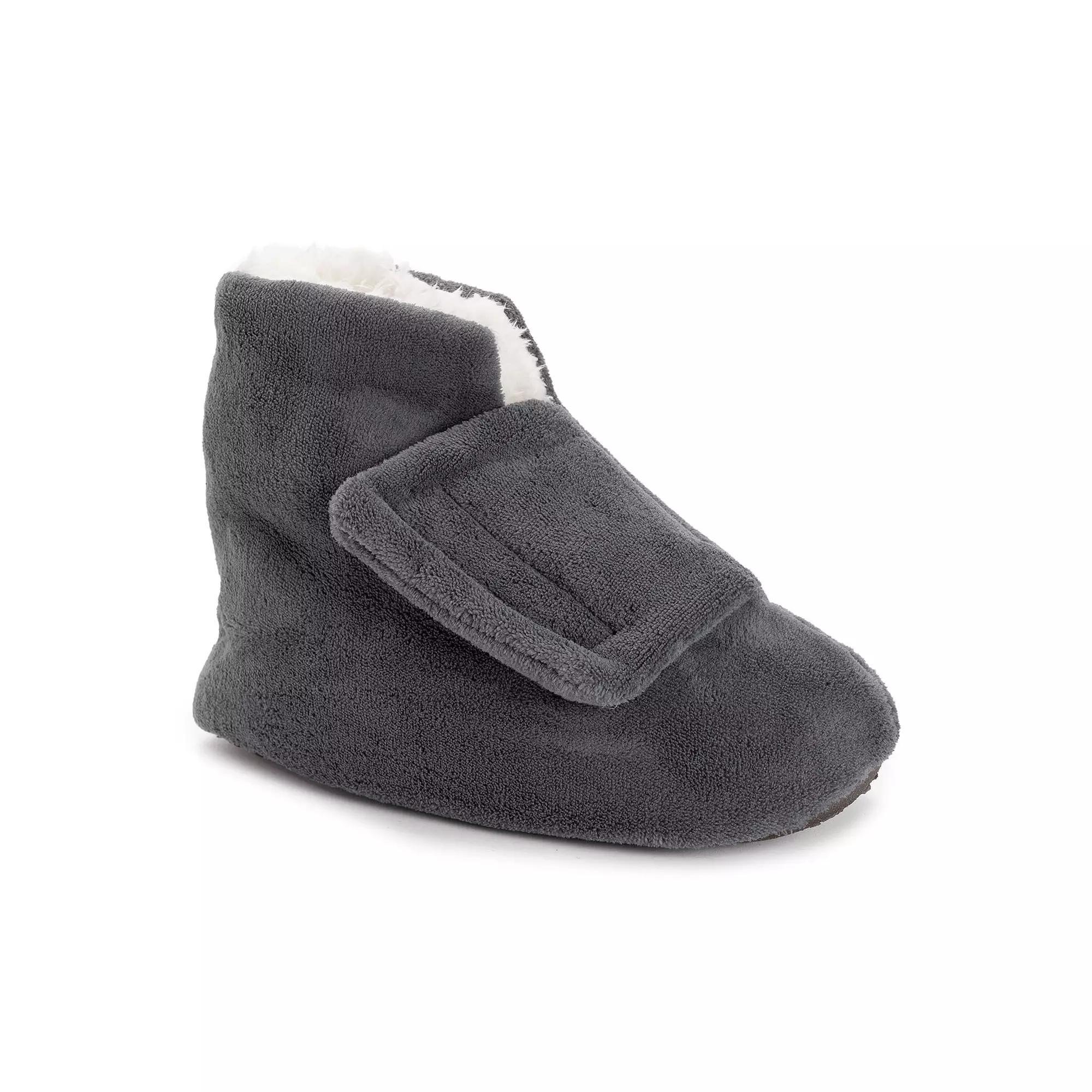 Softones by MUK LUKS Adjustable Shearling Mens Bootie Slippers Blue Product Image