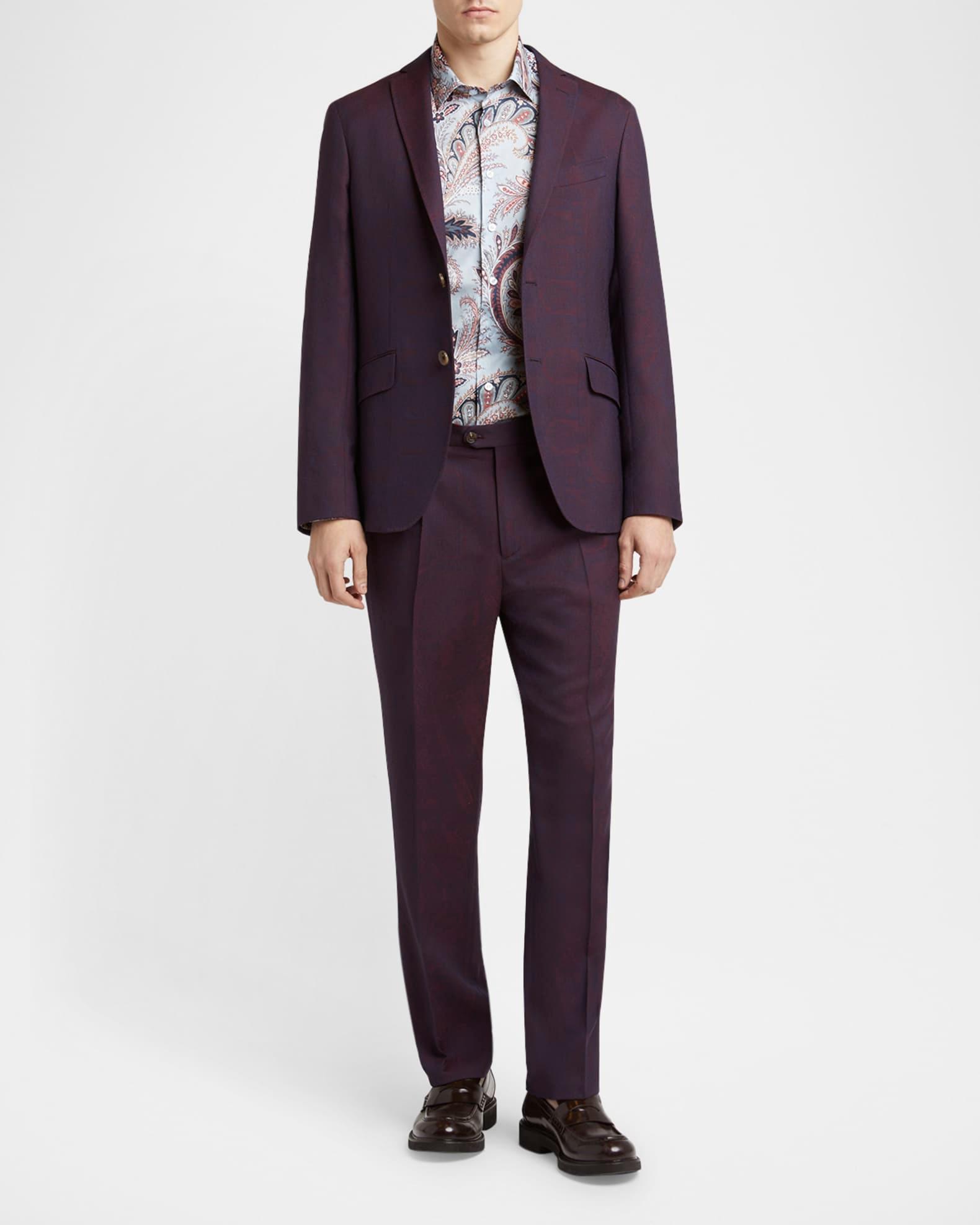 Men's Wool Jacquard Two-Button Sport Coat Product Image