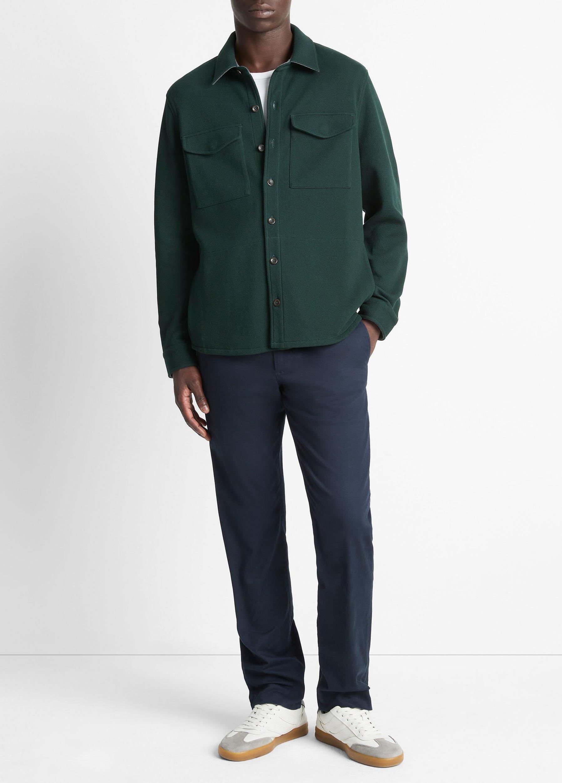 Double-Knit Cotton-Blend Piqué Shirt Jacket Product Image