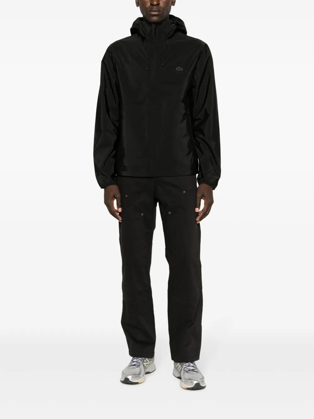 logo-patch waterproof hooded jacket Product Image