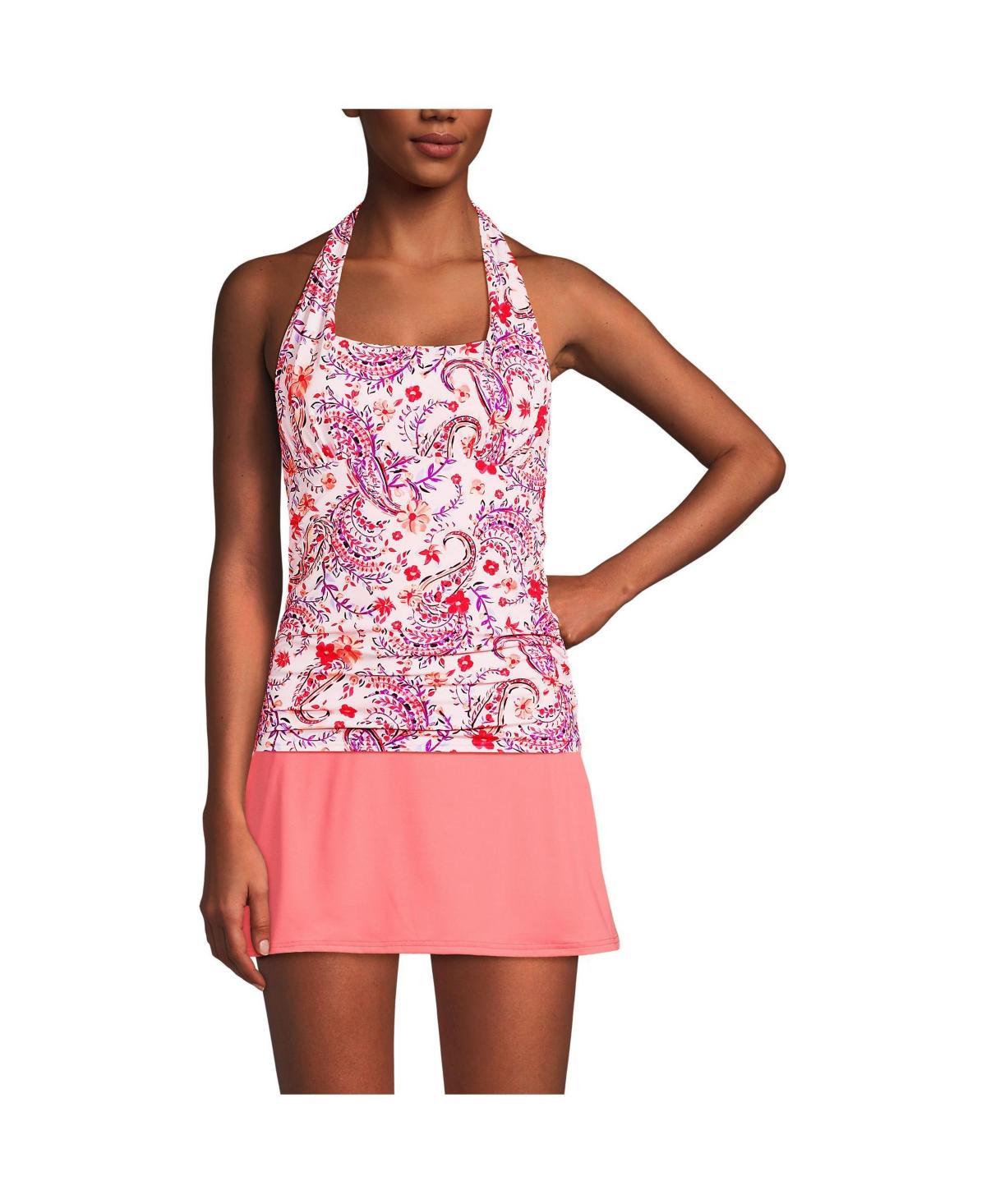 Plus Size Lands' End UPF 50 Squareneck Halter Tankini Swimsuit Top, Women's, Size: 16 W, Strawberry Floral Product Image