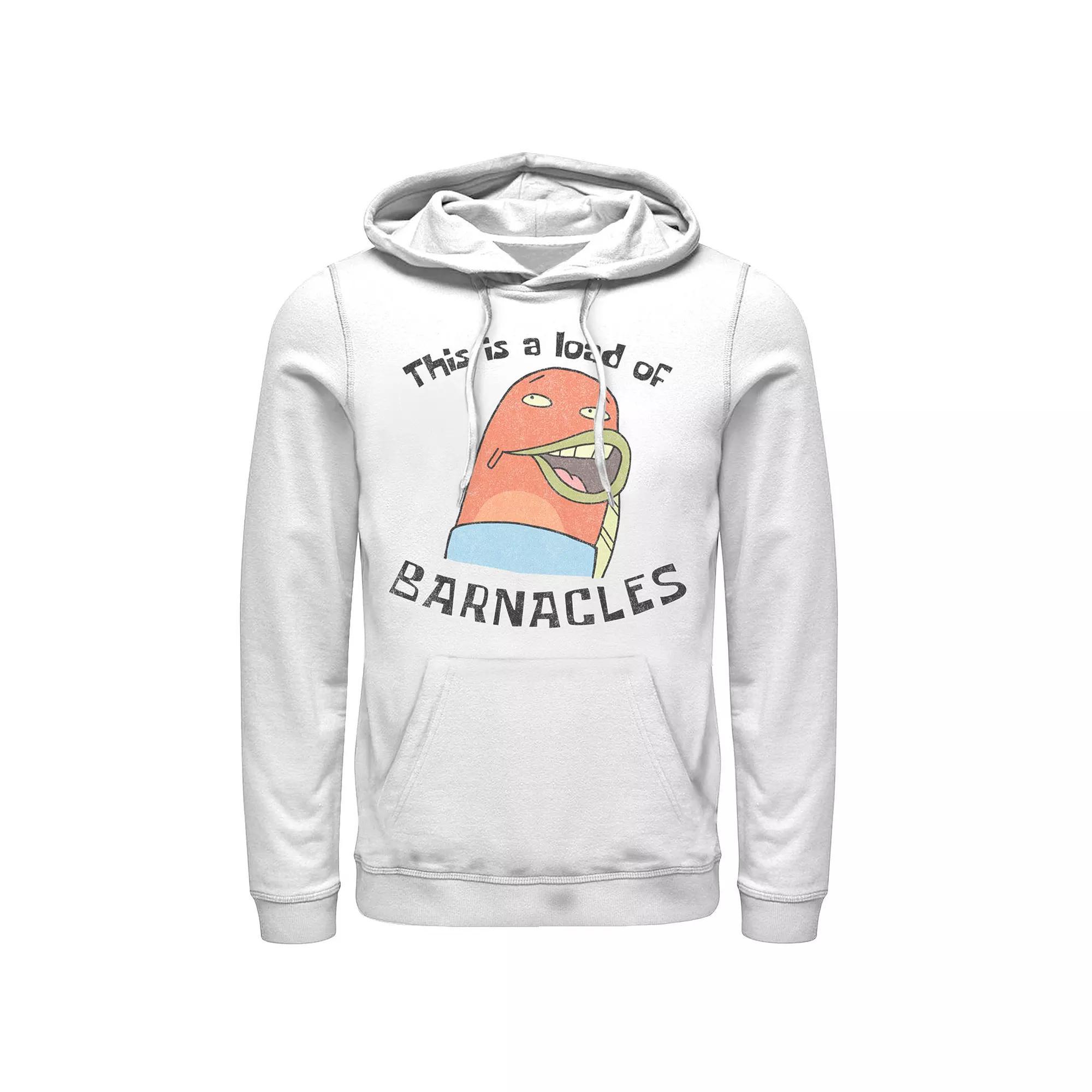 Men's SpongeBob This Is A Load Of Barnacles Quote Hoodie, Size: Large, White Product Image