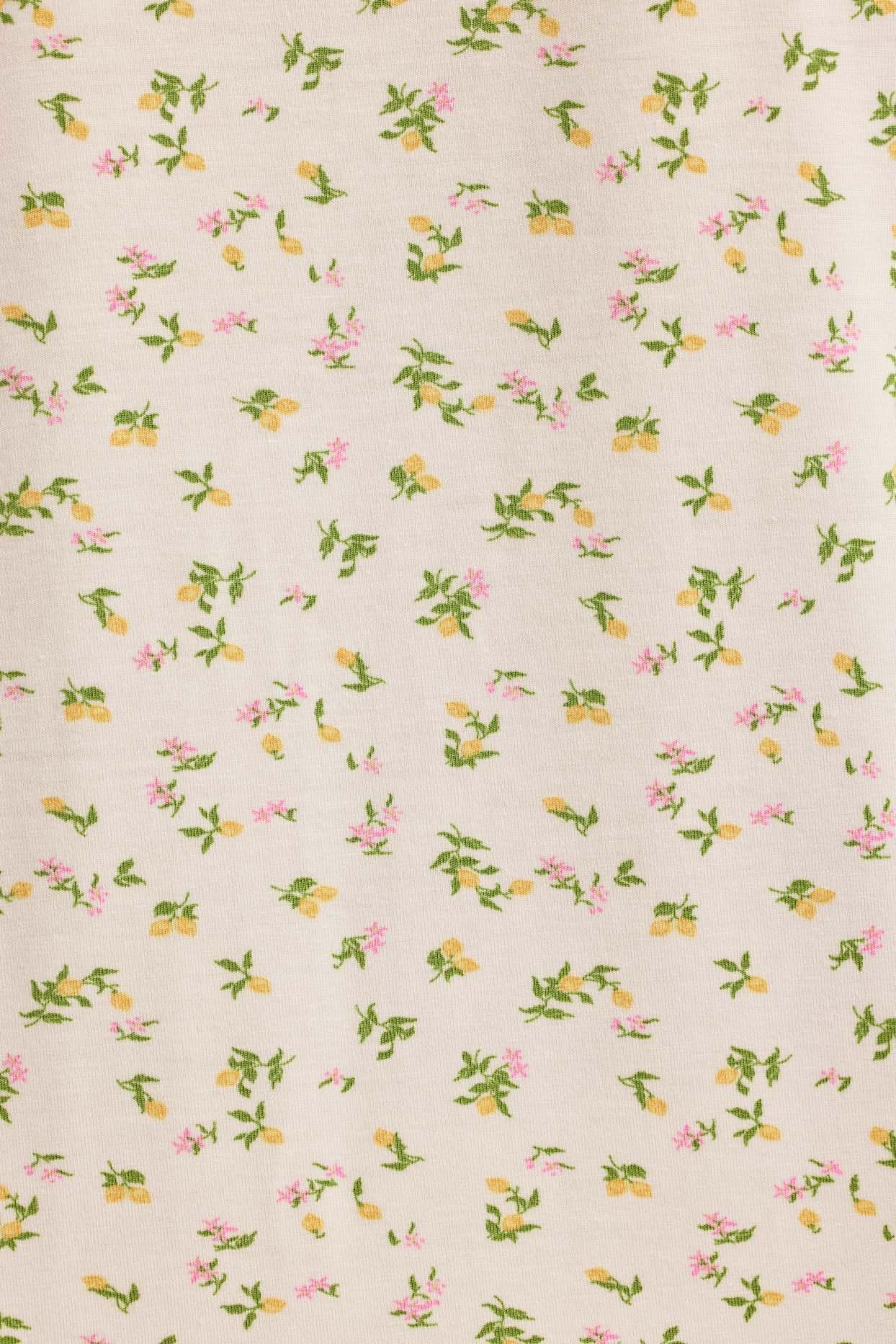 Modal Long-Sleeve Pyjama Top in Lemon Print Product Image