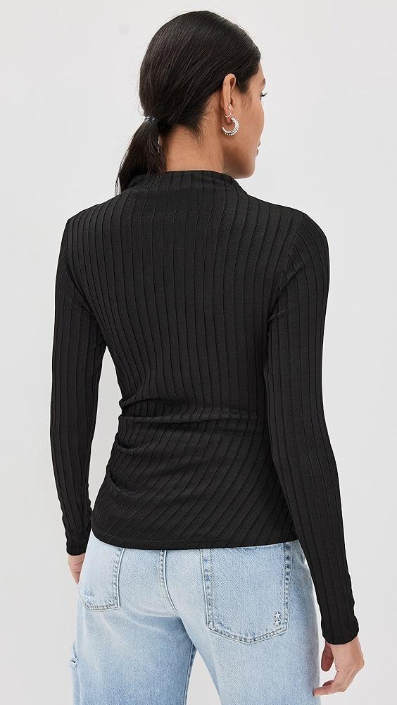 Good American Ribbed Funnel Neck Top | Shopbop Product Image