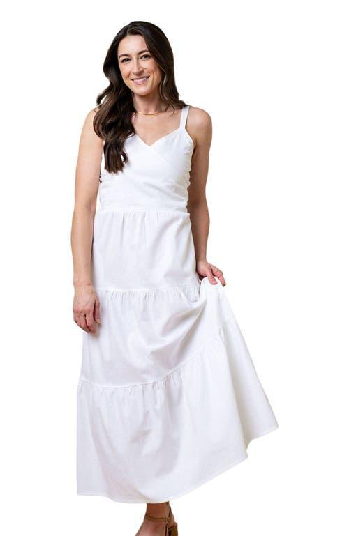 Hope & Henry Womens' Sleeveless Tiered Wrap Dress, Womens in Ballet Pink Linen at Nordstrom, Size 4 Product Image