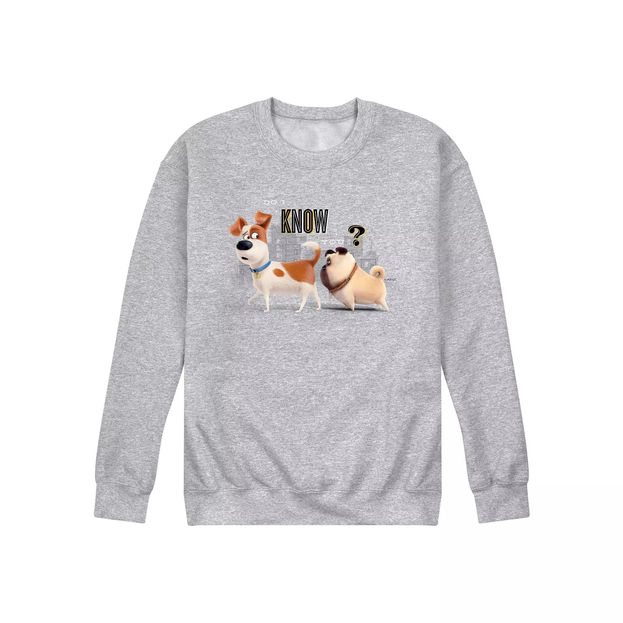 Mens Secret Life Pets Know Graphic Fleece Pullover Product Image