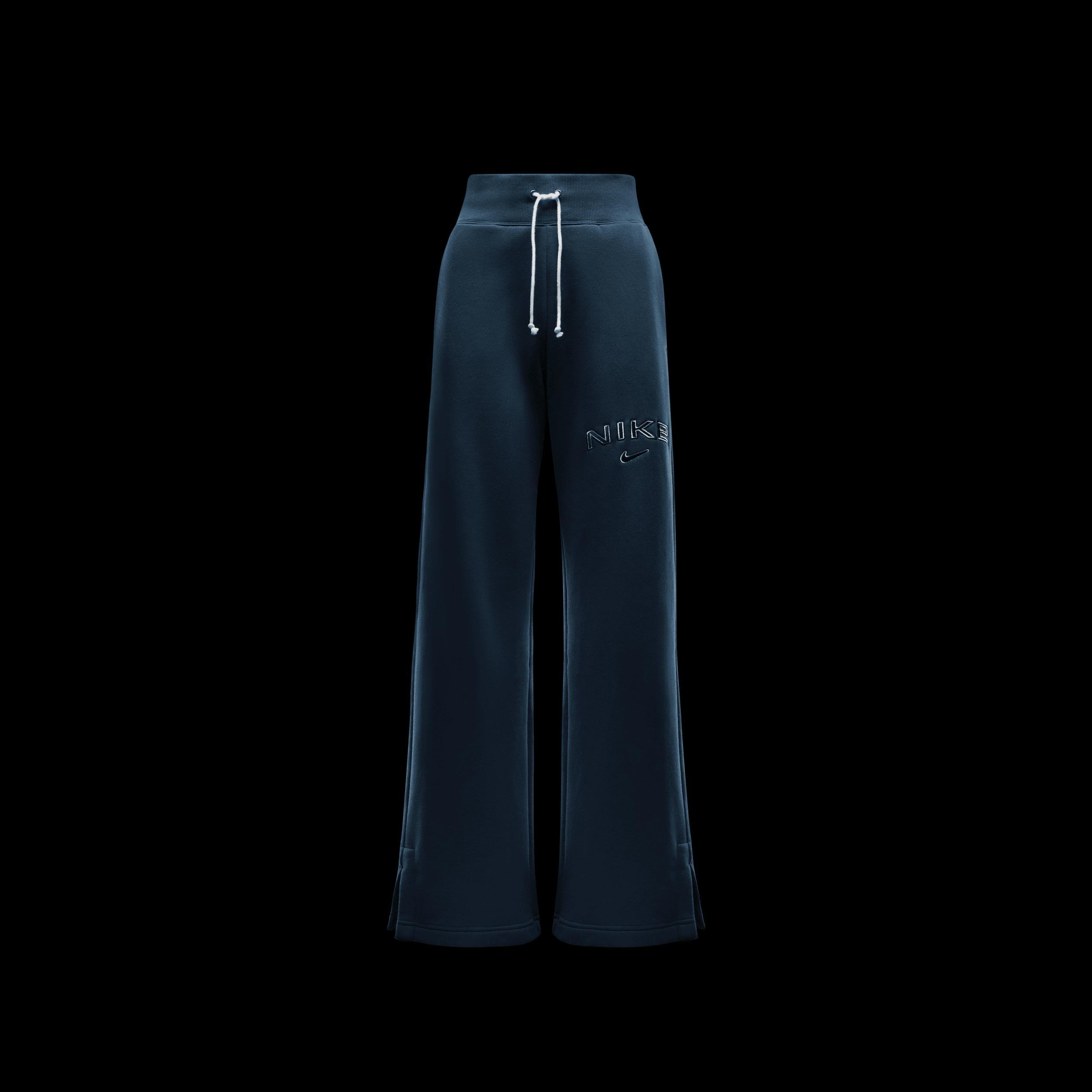 Nike Womens Sportswear Phoenix Fleece High-Waisted Wide-Leg Logo Pants Product Image
