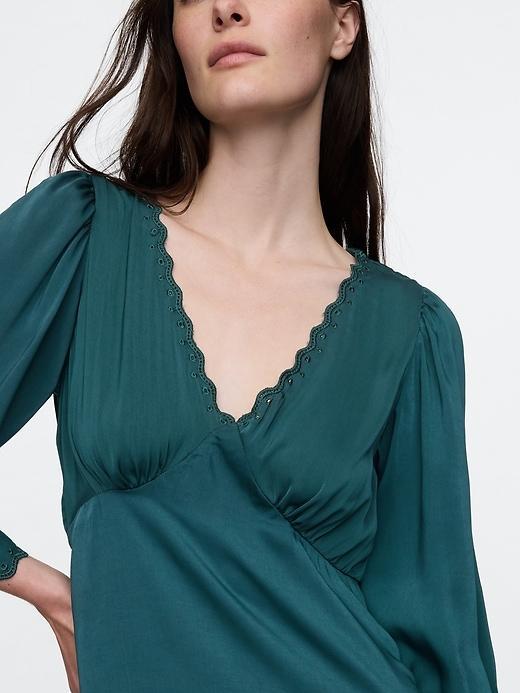 Satin Empire Midi Dress Product Image