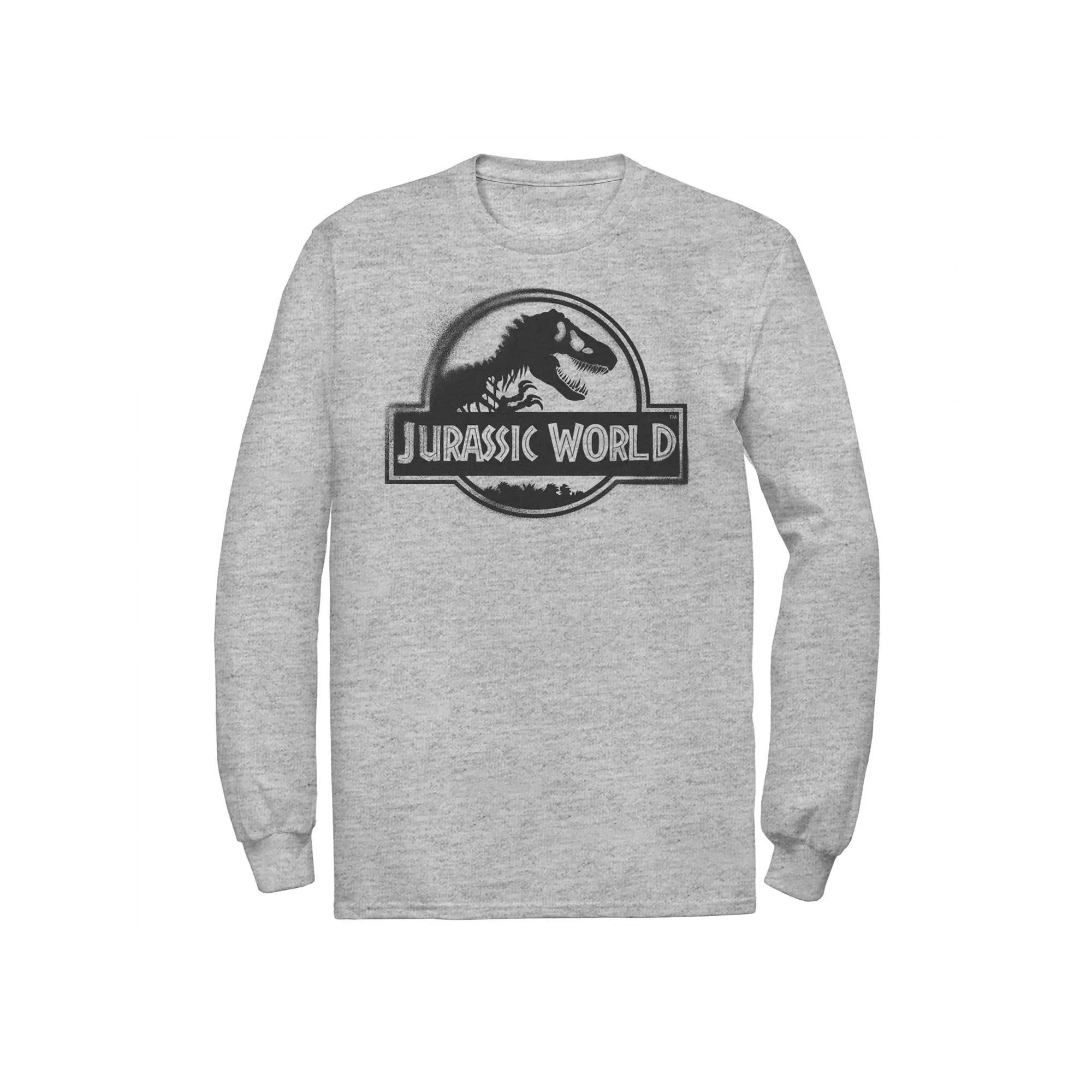 Men's Jurassic World Two Black Spray Paint Logo Tee, Size: XXL, Athletic Grey Product Image
