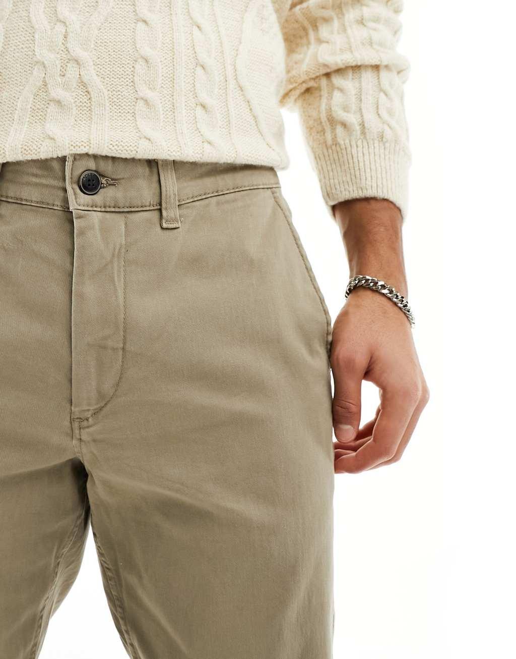 Jack & Jones Intelligence slim fit chinos in sand  Product Image