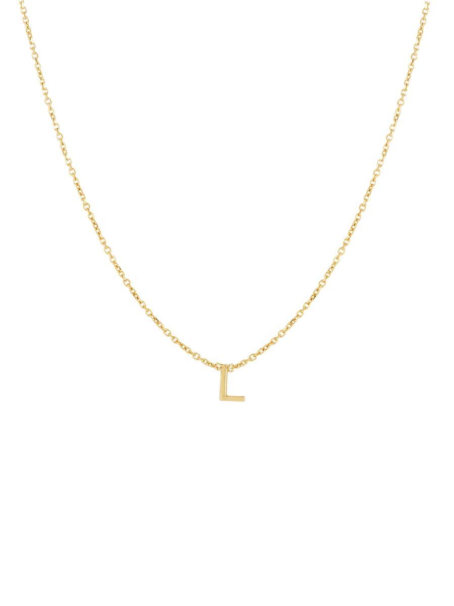 Womens 14K Yellow Gold Initial Pendant Necklace Product Image