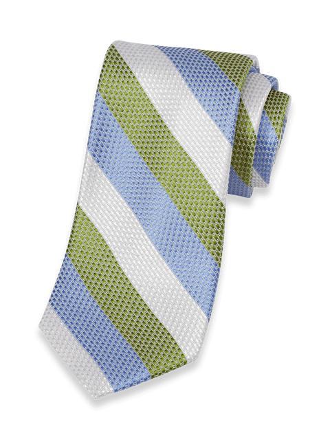 Stripe Woven Silk Tie - Green Multi Product Image