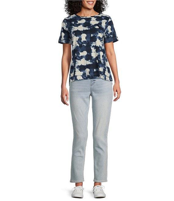 Westbound Painterly Streaks Short Sleeve Crew Neck Top Product Image