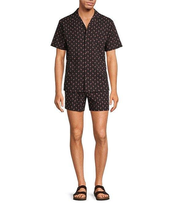 Caribbean Mini Flamingo 5#double; Cabana Swim Trunks Product Image