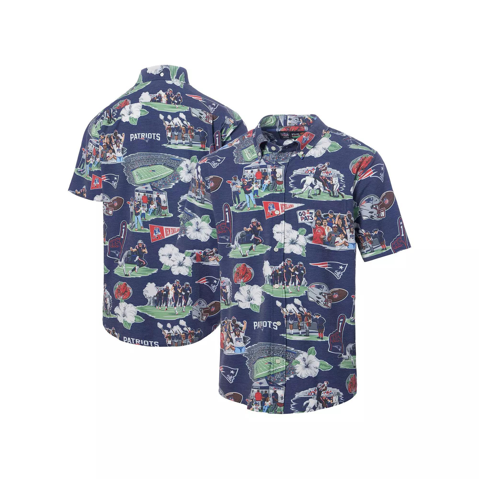 Men's Reyn Spooner Navy New England Patriots Scenic Button-Down Shirt, Size: Large, Blue Product Image